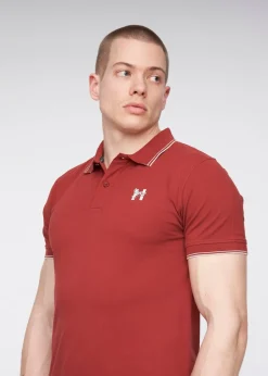 Henleys Deep Red Henflare Polo