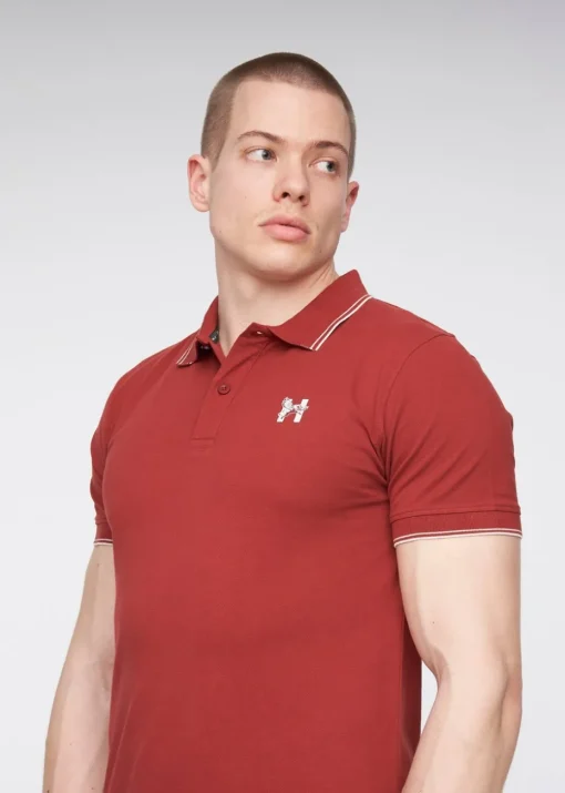 Henleys Deep Red Henflare Polo