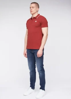 Henleys Deep Red Henflare Polo