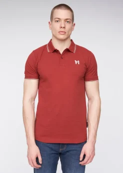 Henleys Deep Red Henflare Polo