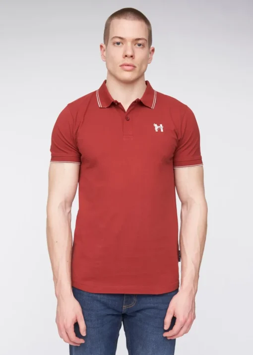 Henleys Deep Red Henflare Polo