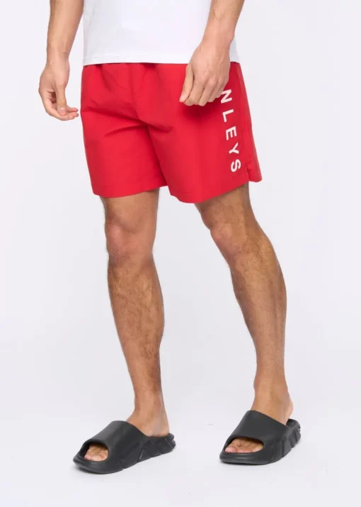 Henleys Red Henybold Swim Shorts