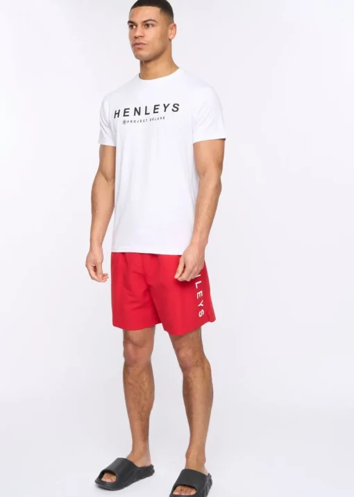 Henleys Red Henybold Swim Shorts
