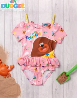 Hey Duggee Kids Pink 1 Piece Pink Swimming Costume (12 Months-6 Years)