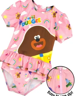 Hey Duggee Kids Pink 1 Piece Pink Swimming Costume (12 Months-6 Years)