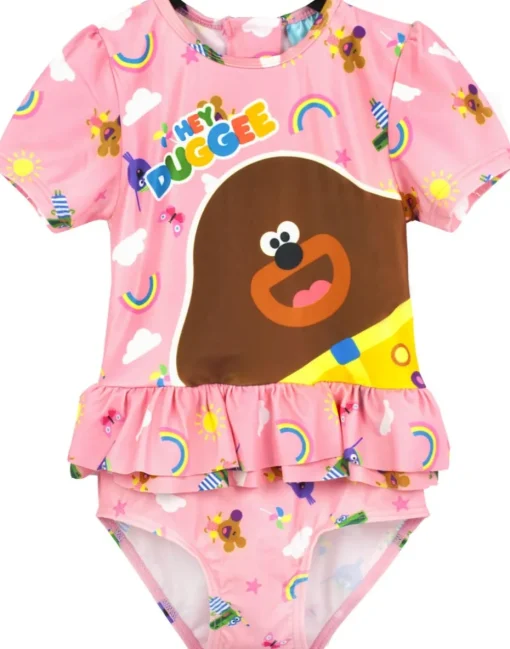Hey Duggee Kids Pink 1 Piece Pink Swimming Costume (12 Months-6 Years)