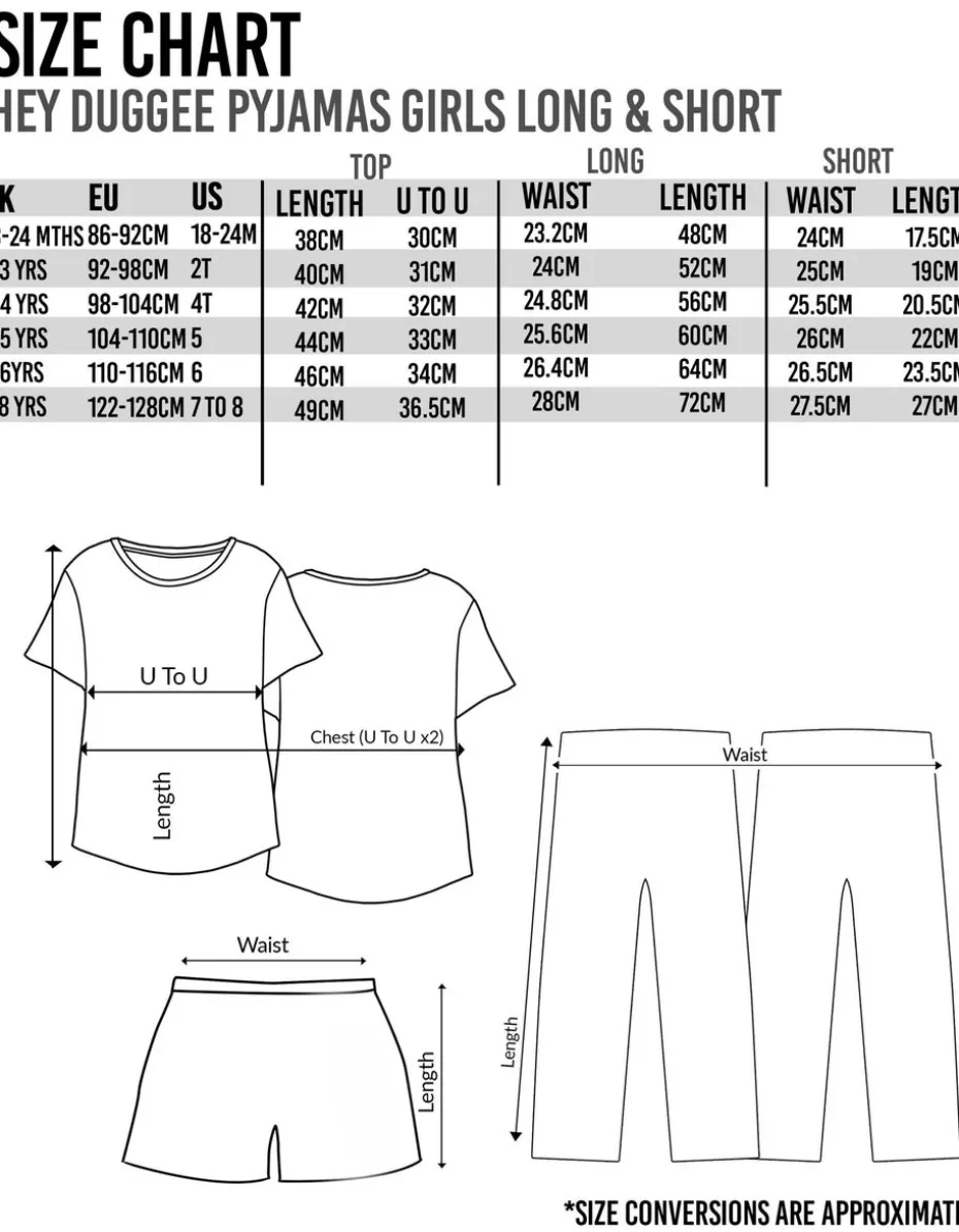 Hey Duggee Unicorn Kids Long Leg Blue Pyjamas (18 Months-5 Years)