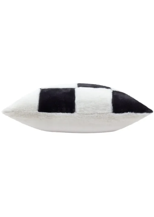Heya Home Cozee Check Faux Fur Filled Cushion (50 x 50 x 8 cm)