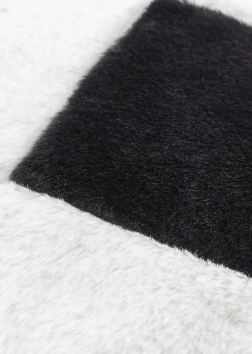 Heya Home Cozee Check Faux Fur Filled Cushion (50 x 50 x 8 cm)