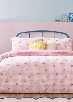 Heya Home Gingham Bows Printed Duvet Cover Set
