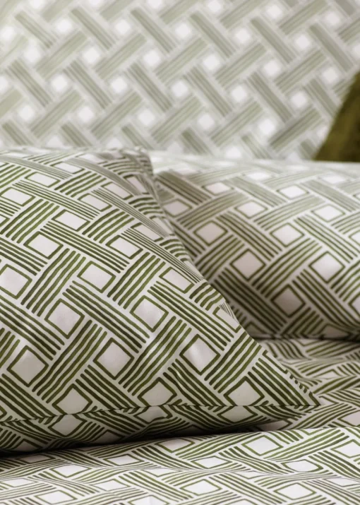 Hoem Alexa Abstract Cotton Rich Duvet Cover Set Olive