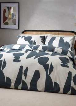 Hoem Meta Abstract Cotton Rich Duvet Cover Set Blue