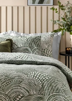 Hoem Olive Nola Abstract Geometric Duvet Cover Set