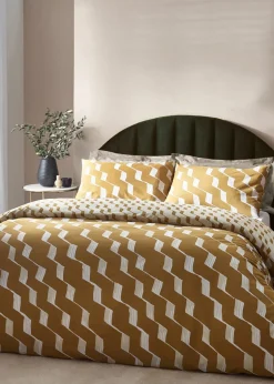 Hoem Zabine Abstract Cotton Rich Duvet Cover Set Honey