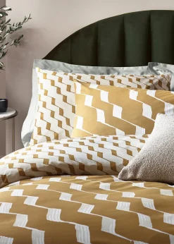 Hoem Zabine Abstract Cotton Rich Duvet Cover Set Honey