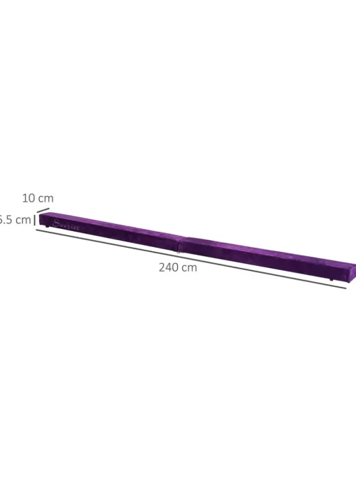 HOMCOM Balance Beam Trainer Fold Performance Gymnastics Suede Home