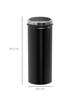HOMCOM Black Kitchen Waste Bin (30.5cm x 30.5cm x 81.5cm 50L)