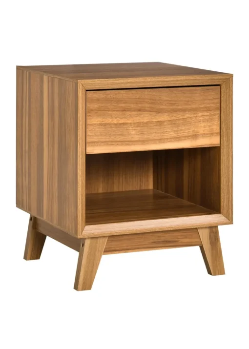 HOMCOM Brown Storage Organizer Bedside Table (40cm x 40cm x 50cm)
