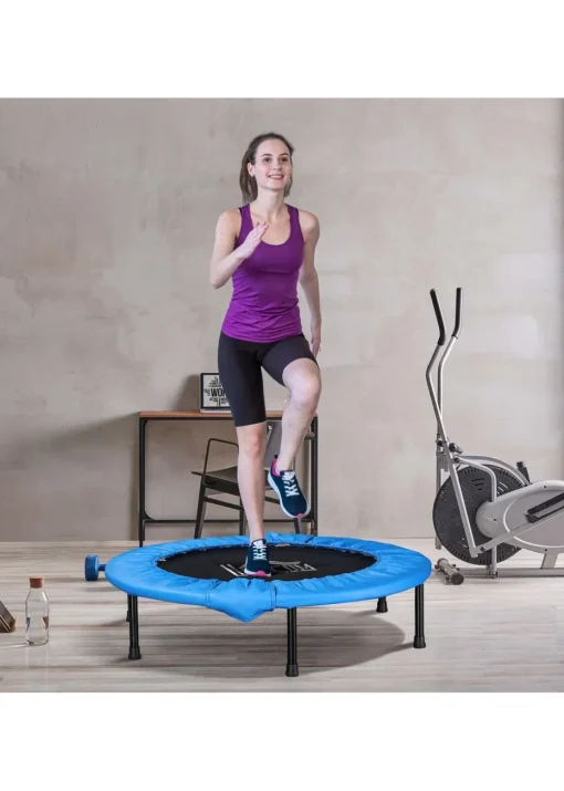 HOMCOM Fitness Trampoline Exercise Max Load Blue
