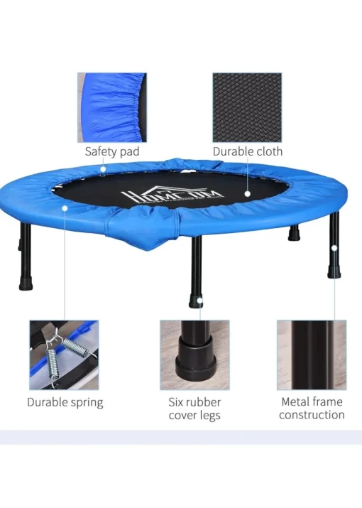 HOMCOM Fitness Trampoline Exercise Max Load Blue