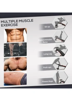 HOMCOM Foldable Sit Up Bench 5-Level Adjustable Core Workout