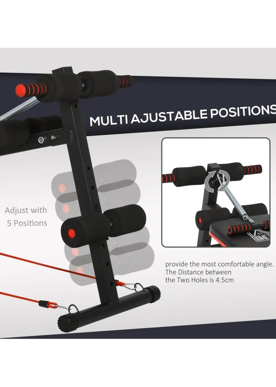 HOMCOM Foldable Sit Up Bench 5-Level Adjustable Core Workout