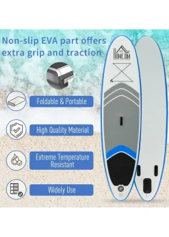 HOMCOM Inflatable Stand-Up Paddle Board SUP Accessories Carry Bag Blue (10ft)