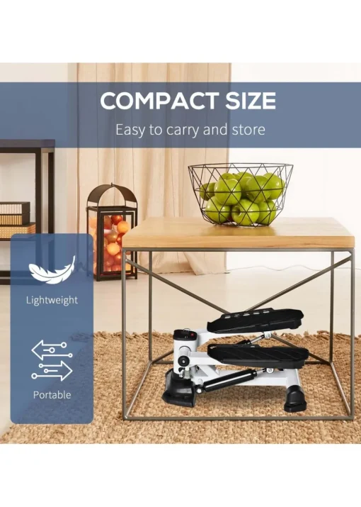 HOMCOM Portable Mini Stepper Step Machine for Home Gym Office Exercise Workout