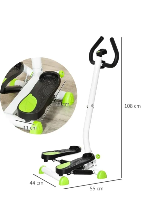 HOMCOM Twister Stepper Step Machine w/ LCD Screen White