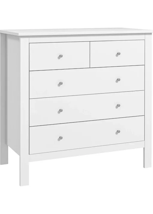HOMCOM White Modern Chest Of Drawers (79cm x 39.5cm x 80.5cm)