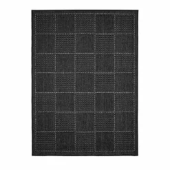 Homemaker Black Check Gel Flatweave Runner Rug