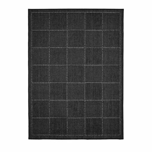 Homemaker Black Check Gel Flatweave Runner Rug