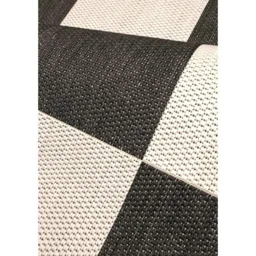 Homemaker Black Chequer Runner Rug