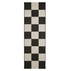 Homemaker Black Chequer Runner Rug