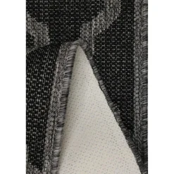 Homemaker Black Trellis Gel Flatweave Runner Rug