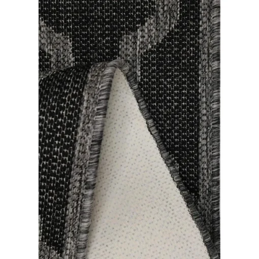 Homemaker Black Trellis Gel Flatweave Runner Rug
