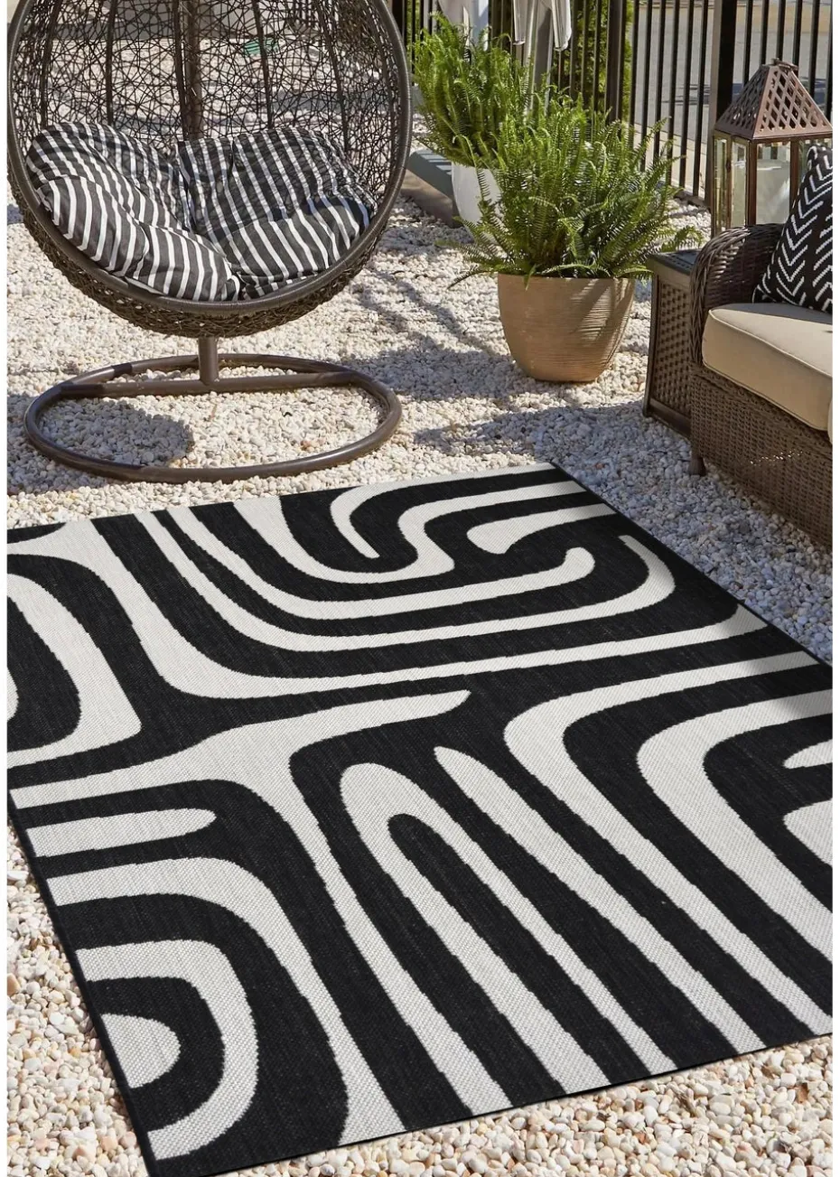Homemaker Compass Monochrome Zebra Rug
