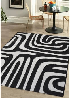 Homemaker Compass Monochrome Zebra Rug