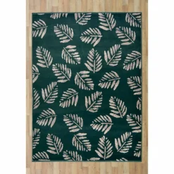 Homemaker Green Leaf Print Rug