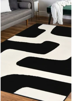 Homemaker Maestro Black Geo Blocks Rug