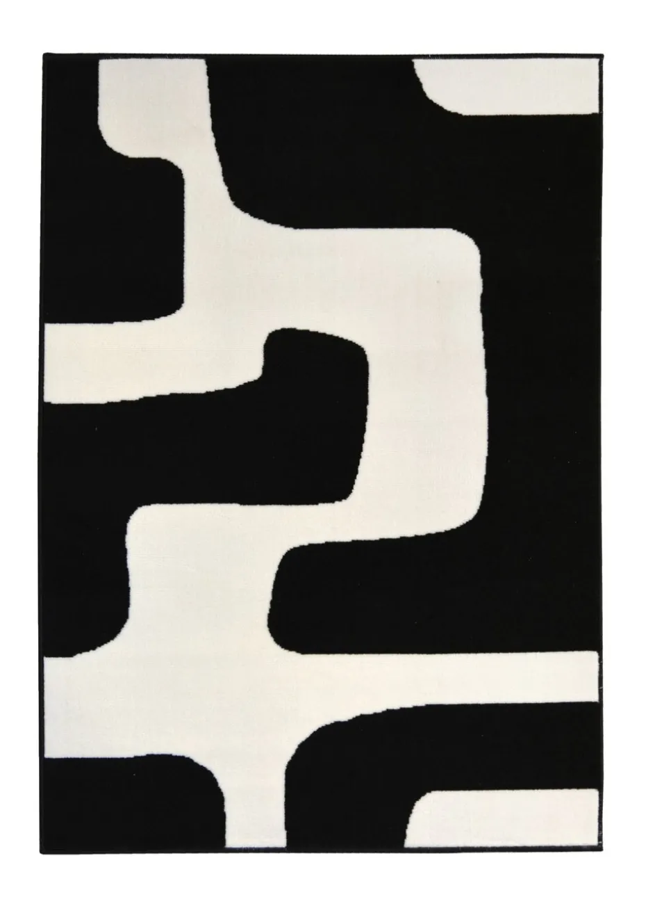Homemaker Maestro Black Geo Blocks Rug