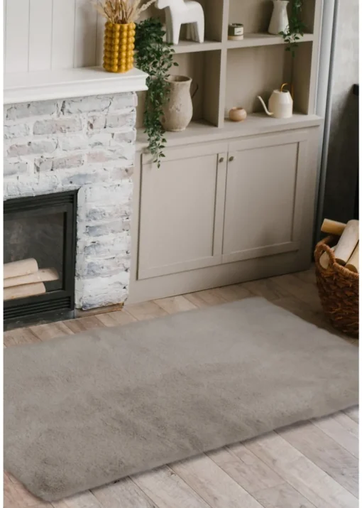 Homemaker Natural Luxury Fur Oblong Rug