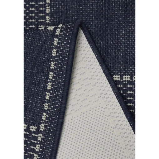 Homemaker Navy Check Gel Flatweave Rug