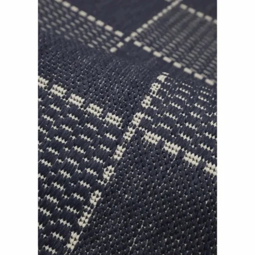 Homemaker Navy Check Gel Flatweave Rug