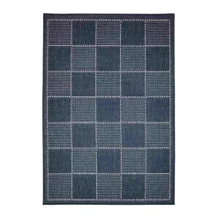 Homemaker Navy Check Gel Flatweave Rug