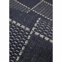 Homemaker Navy Check Gel Flatweave Rug