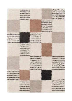 Homemaker Nomad Blocks Shaggy Beige Rug