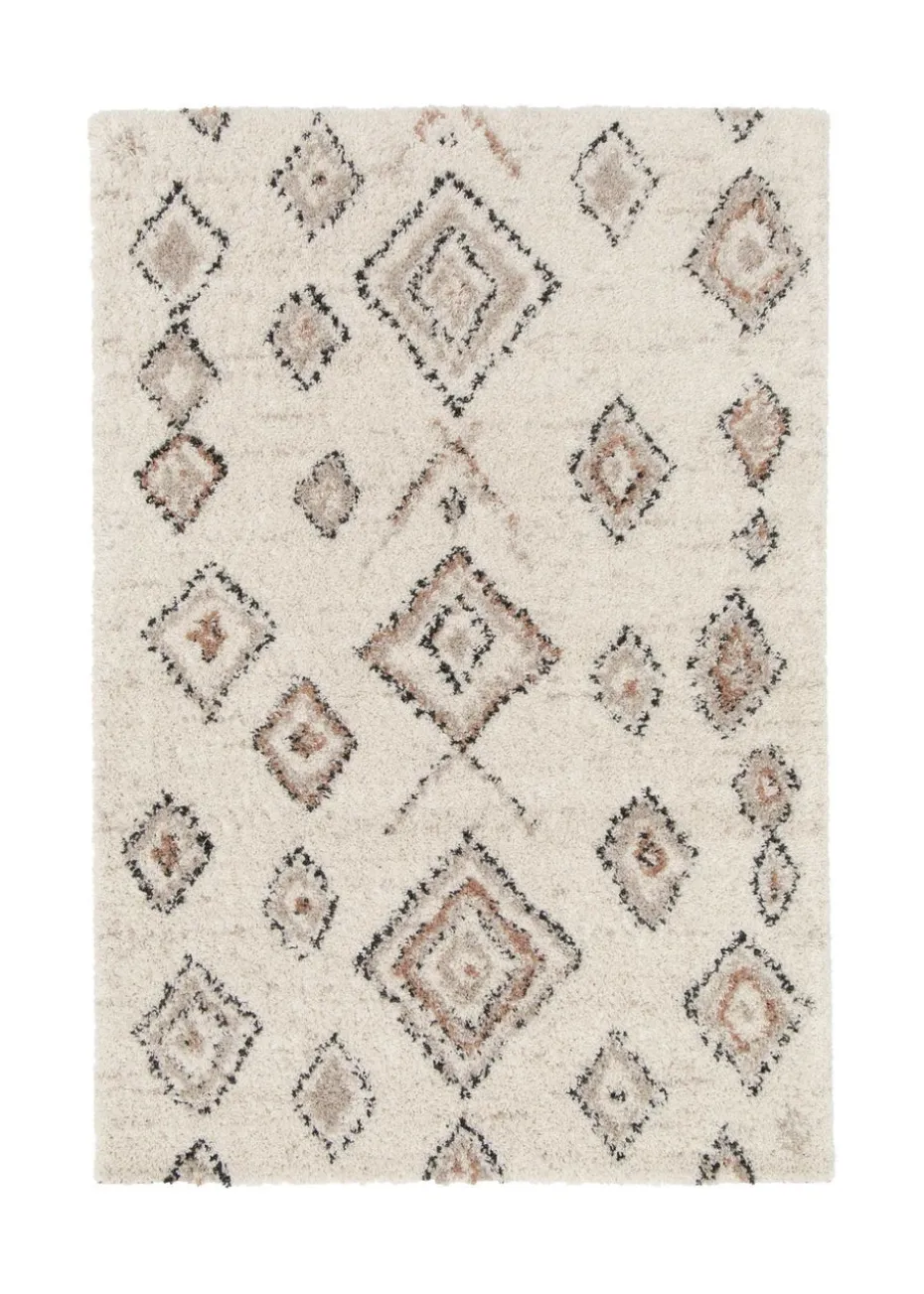 Homemaker Nomad Diamonds Shaggy Cream Rug