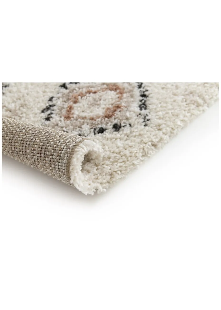 Homemaker Nomad Diamonds Shaggy Cream Rug