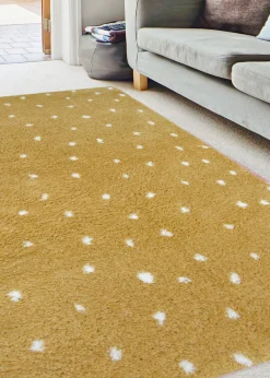 Homemaker Ochre Snug Shaggy Spot Rug